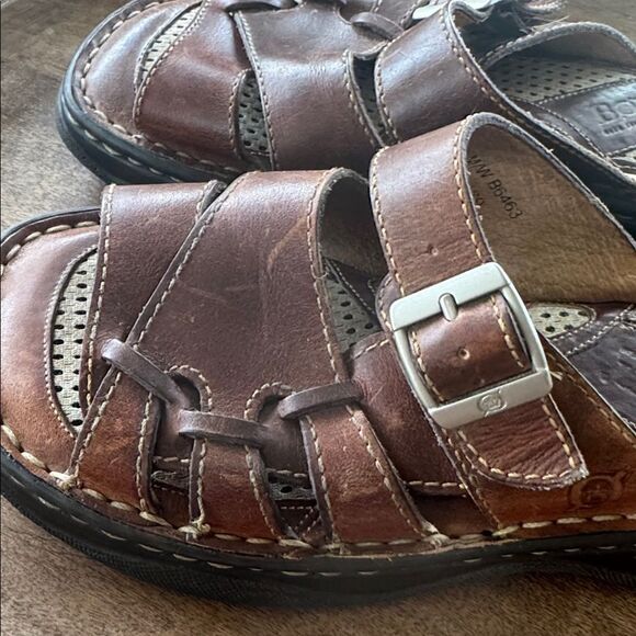 Born Vintage Brown Leather Sandals Slides with Buckle Chunky Boho Women’s Size 7 - Picture 12 of 12